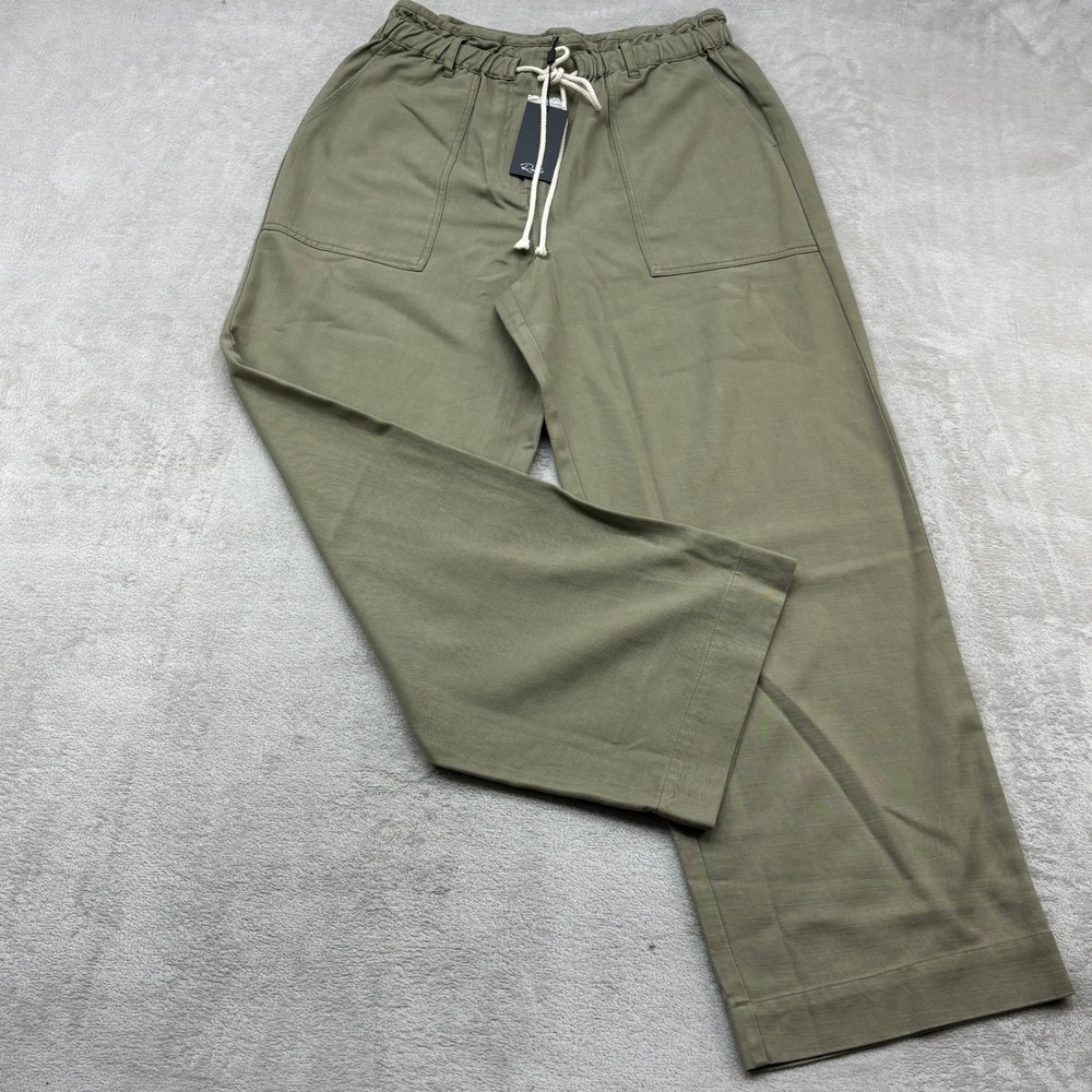 Rails Ryan Pants Women's L Pale Olive Wide Leg Drawstring Coastal Grandma Boho